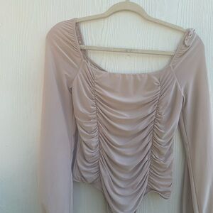 Fashion Nova Ruched Mauve Blouse